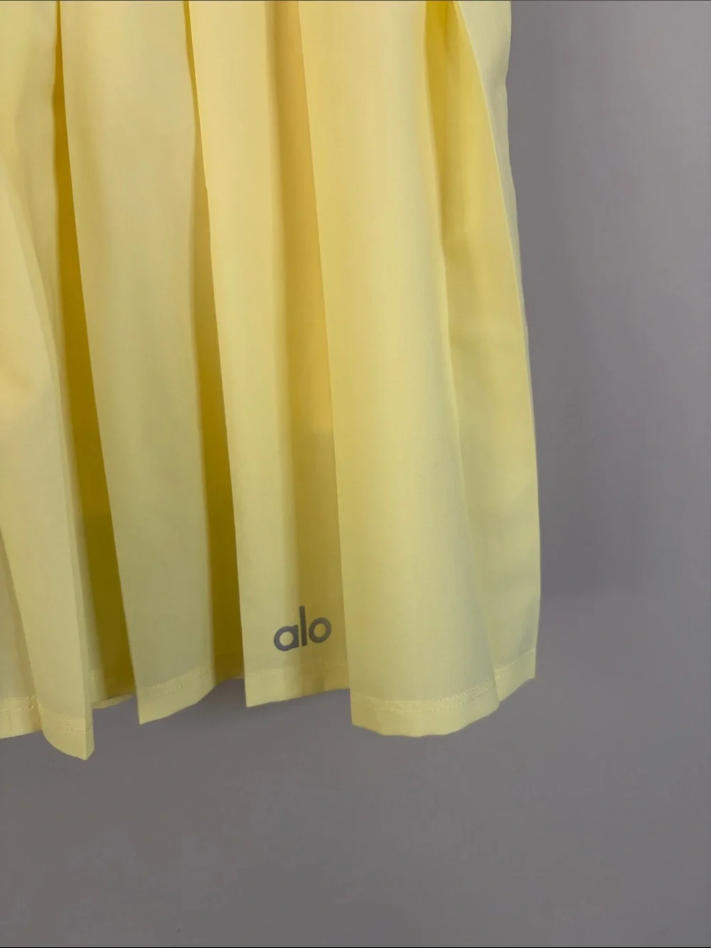 Alo Yoga SET Varsity Tennis Skirt Polo Shirt Buttercup yellow Top M Skirt L
